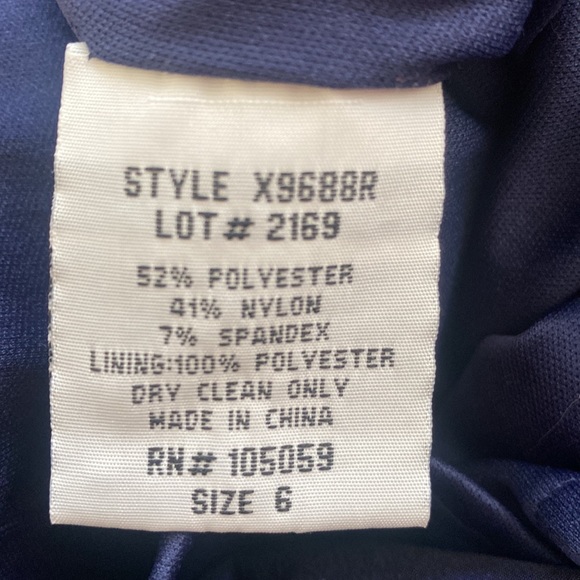 Ruffled V-Neck Metallic Navy Color Dress XSCAPE by Joanna Chen - Picture 10 of 12